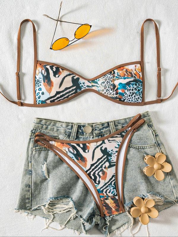 Underwire Print Bikini Set