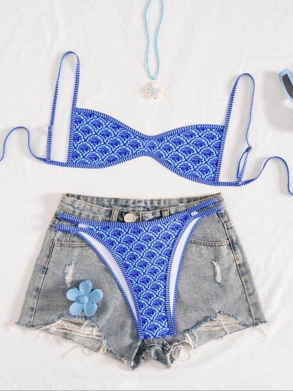 Underwire Print Bikini Set